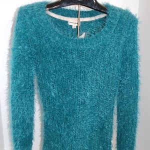 NWT Maison July Blue Furry All Over Sweater Size S